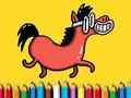 Joc Tornada a l'escola: llibre per pintar de poni  en línia