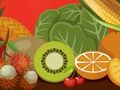 Joc Paraula de fruites i verdures per a nens  en línia