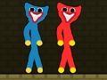 Joc Stickman Huggy vermell i blau  en línia