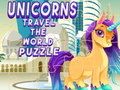 Joc Trencaclosques dels unicorns que viatgen pel món  en línia