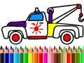 Joc Tornada a l'escola: llibre per pintar de camions  en línia