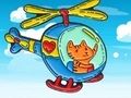 Joc Llibre per pintar: gat amb helicòpter  en línia