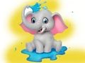 Joc Llibre per pintar: elefant ruixant aigua  en línia