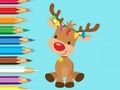 Joc Llibre per pintar: simpàtic ren de Nadal  en línia
