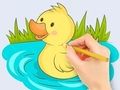 Joc Llibre per pintar: Baby Duck Swim  en línia