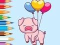 Joc Llibre per pintar: porc globus  en línia
