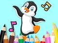 Joc Llibre per pintar: pingüí ballant  en línia