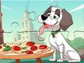 Joc Trencaclosques: gos menjant pizza  en línia
