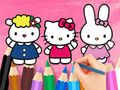 Joc Llibre per pintar: Hello Kitty amb els amics  en línia