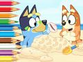 Joc Llibre per pintar: Bluey a la platja  en línia