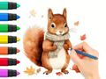 Joc Llibre per pintar: Esquirol de tardor  en línia