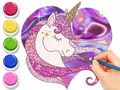 Joc Llibre per pintar: unicorn brillant  en línia