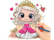 Joc Llibre per pintar: princesa nina Chibi  en línia