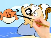 Joc Llibre per pintar: pesca sorpresa  en línia