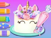 Joc Llibre per pintar: unicorn pastís  en línia
