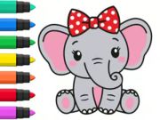 Joc Llibre per pintar: Elefant  en línia