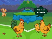 Joc Alimentar la família de gallines famolences en línia