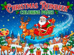 Joc Christmas Reindeer Coloring Pages en línia
