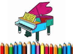 Joc Back To School: Piano Coloring Book en línia