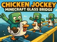 Joc Chicken Jockey: Minecraft Glass Bridge en línia