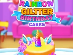Joc Rainbow Glitter Birthday Cakes en línia