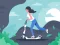 Joc Electric scooter rides jigsaw en línia