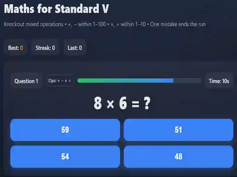 Joc Maths for Standard V en línia