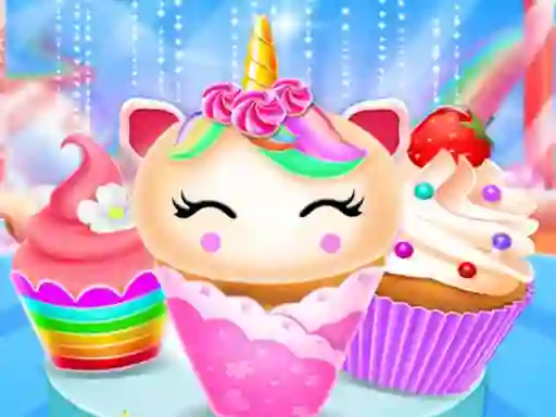 Joc Unicorn Mermaid Cupcake Cooking Design en línia