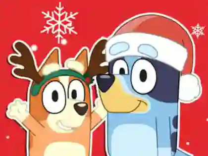Joc Jigsaw Puzzle: Bluey Christmas Gift en línia