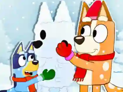 Joc Jigsaw Puzzle: Bluey Christmas Snowman en línia