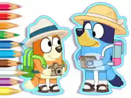 Joc Coloring Book: Bluey Camping en línia