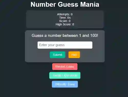Joc Number Guess Mania en línia
