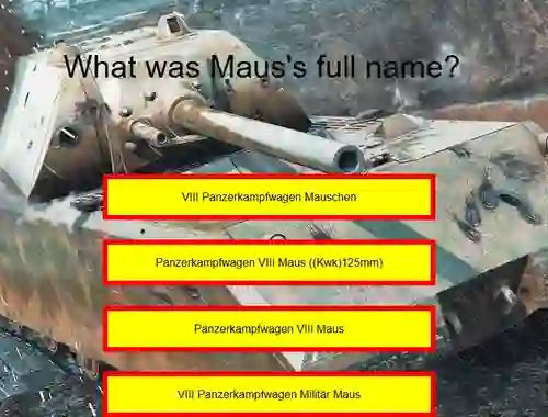 Joc Tank Quiz: Maus en línia