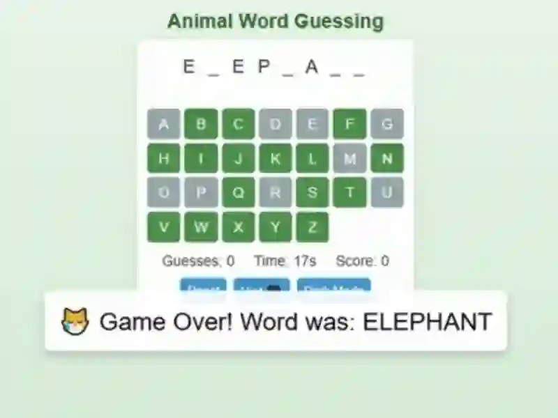Joc Animal Word Guessing Game en línia