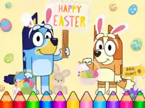 Joc Coloring Book: Bluey Happy Easter en línia