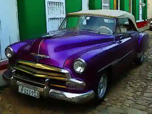 Joc Cuban Vintage Cars Jigsaw en línia