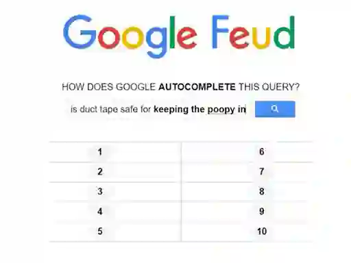 Joc Google Feud en línia