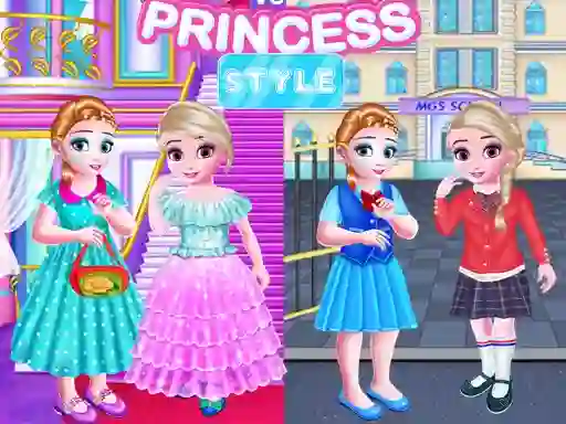 Joc Little Girls School vs Princess Style en línia