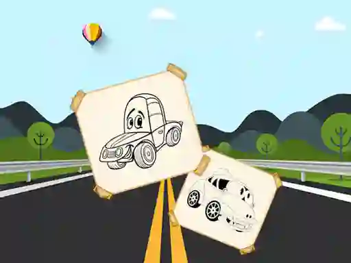 Joc Funny Cars For Kids Coloring en línia