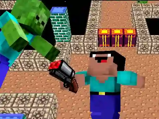 Joc Space Adventure: Noobiks Battle vs Zombies en línia
