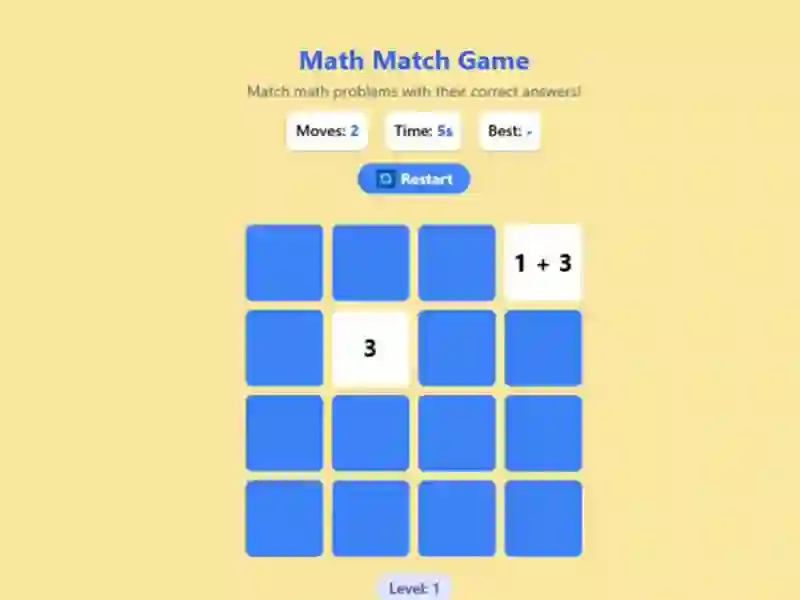 Joc Math Match Game en línia