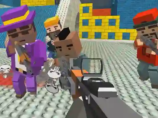 Joc GunGame shooting warfare: blocky gangster en línia