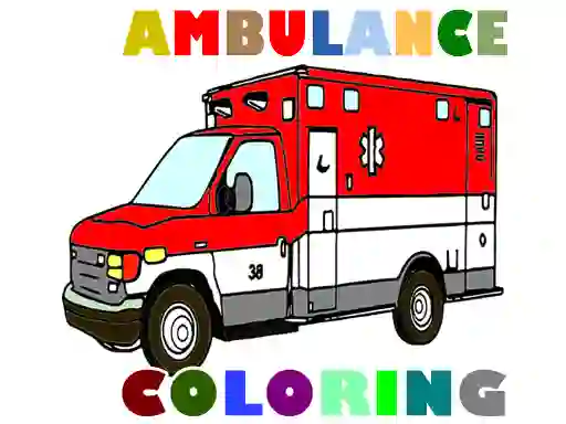 Joc Ambulance Trucks Coloring Pages en línia