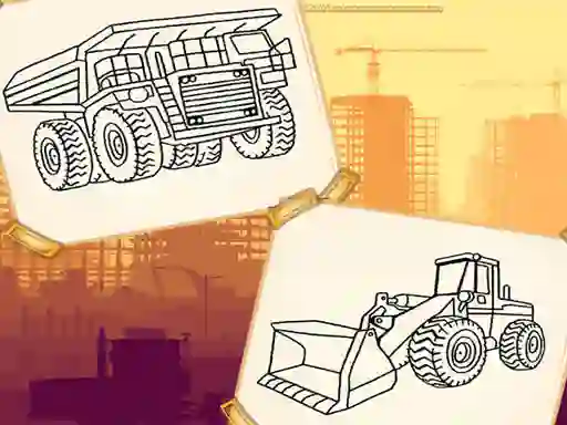 Joc Construction Trucks Coloring en línia