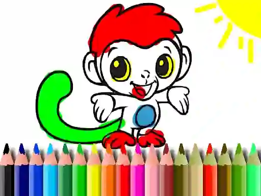Joc Back To School: Monkey Coloring en línia