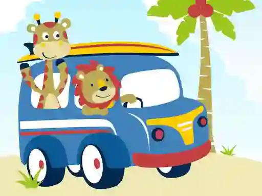 Joc Cute animals with cars difference en línia