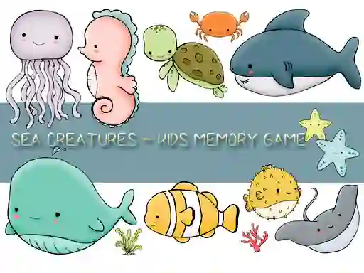 Joc Kids Memory Sea Creatures en línia