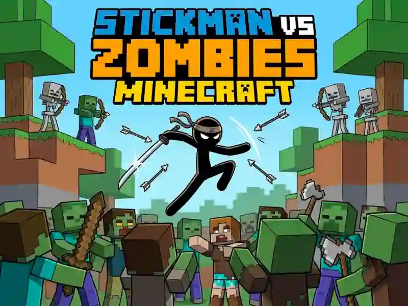 Joc Stickman vs Zombies Minecraft en línia