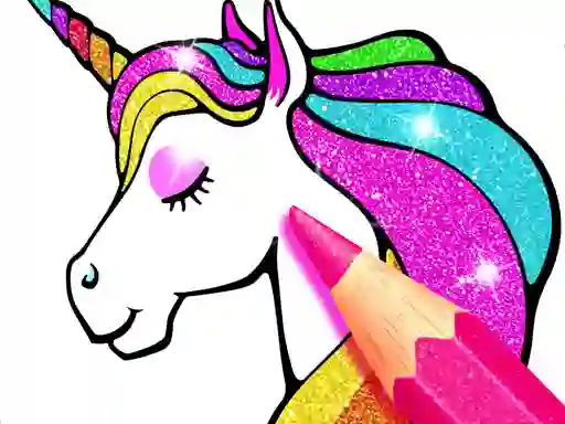 Joc Unicorn Coloring Book Glitter en línia