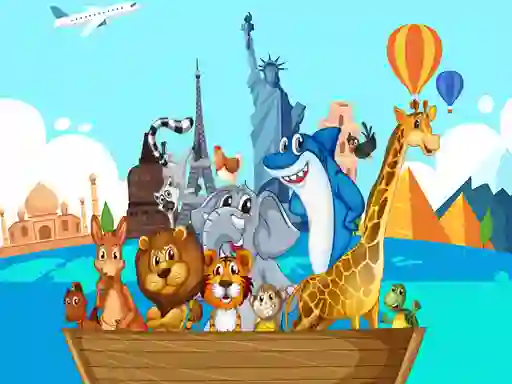 Joc Crazy Friends Travel The World Puzzle en línia